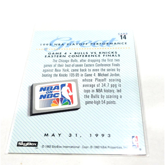 MICHAEL JORDAN Bulls 1993-94 SKYBOX Nba on Nbc Basketball Card #14 - Picture 2 of 2